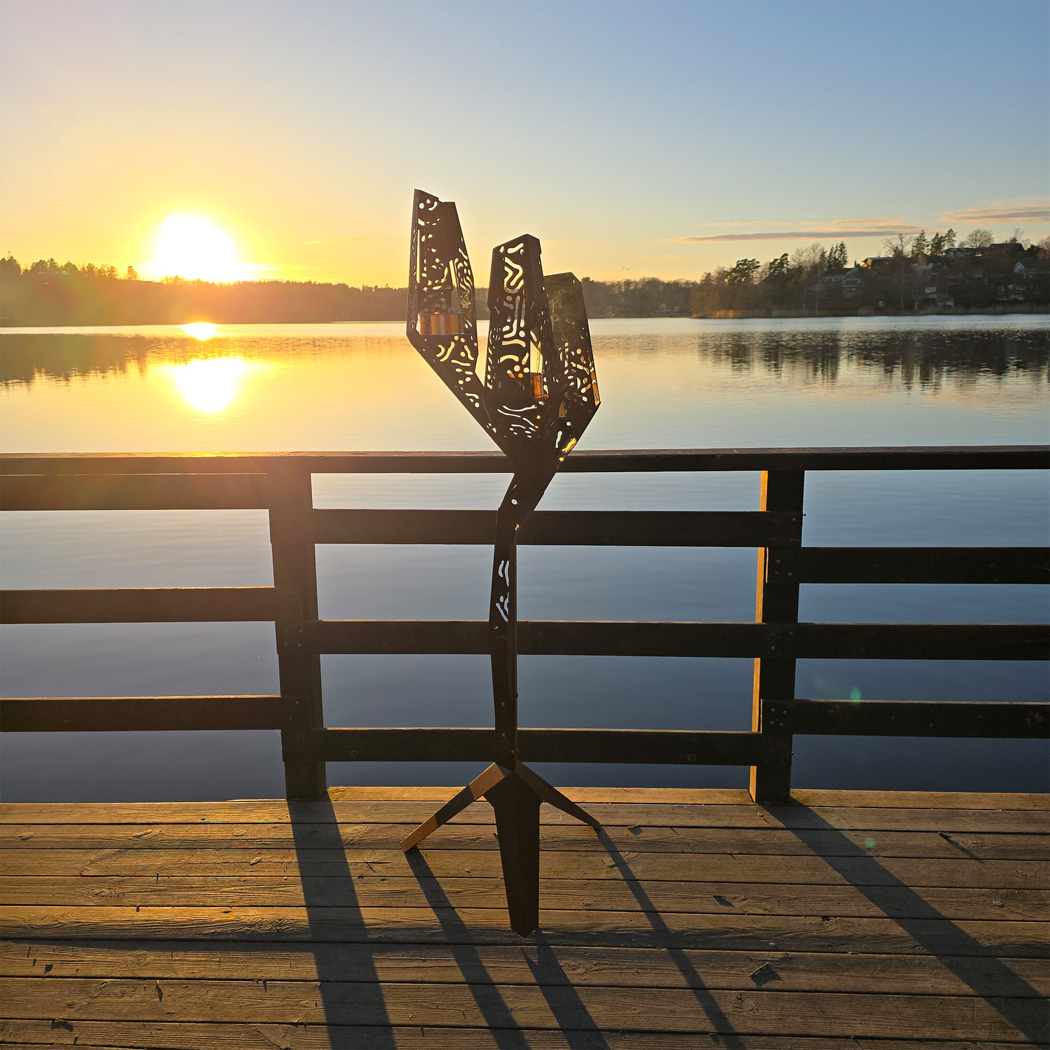 Trident - Kandelaber i cortenstål för utomhusbruk